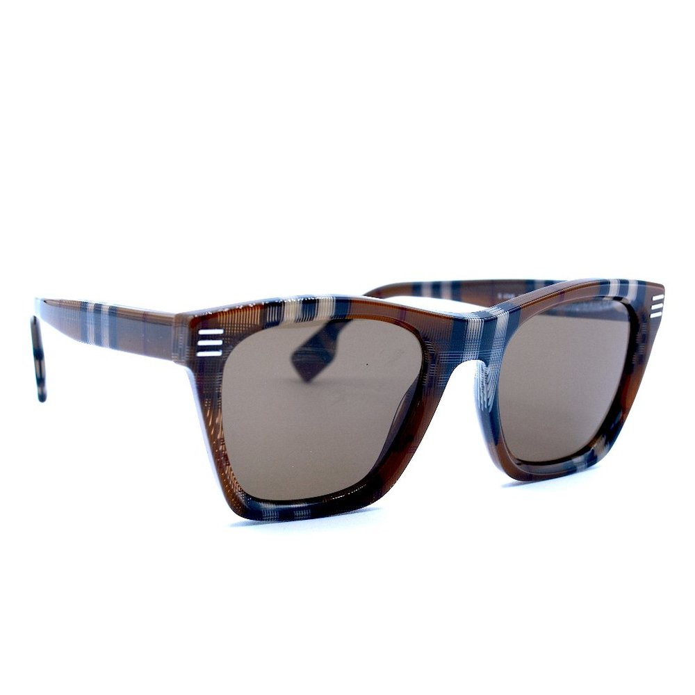 NEW BURBERRY BE4348 396673 COOPER BROWN CHECK AUTHENTIC SUNGLASSES 52-21 - Picture 3 of 8